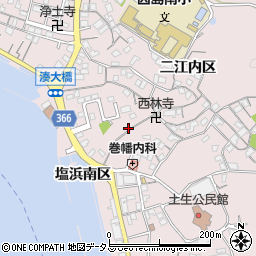 広島県尾道市因島土生町宇和部区1665周辺の地図