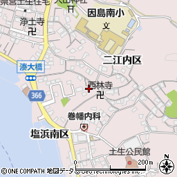 広島県尾道市因島土生町宇和部区1670周辺の地図