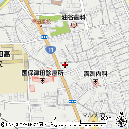 香川県さぬき市津田町津田1076-3周辺の地図