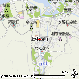 広島県廿日市市宮島町上中西町周辺の地図