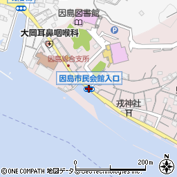 市民会館入口周辺の地図