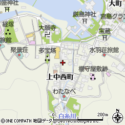 広島県廿日市市宮島町下中西町周辺の地図