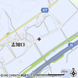 兵庫県南あわじ市志知口周辺の地図