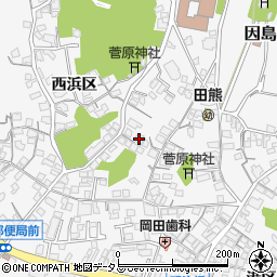 広島県尾道市因島田熊町西浜区1263-4周辺の地図