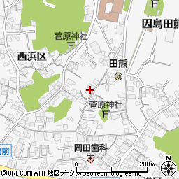 広島県尾道市因島田熊町周辺の地図