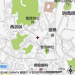 広島県尾道市因島田熊町西浜区1288-1周辺の地図