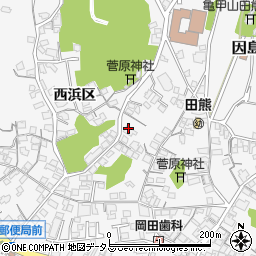 広島県尾道市因島田熊町西浜区1264-2周辺の地図