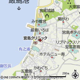 広島県廿日市市宮島町北之町浜周辺の地図