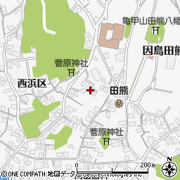 広島県尾道市因島田熊町西浜区1282-10周辺の地図
