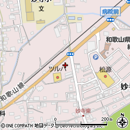 デイリーヤマザキかつらぎ町妙寺店周辺の地図