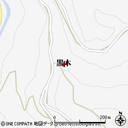 奈良県吉野郡下市町黒木周辺の地図