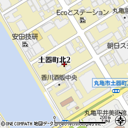 香川県丸亀市土器町北2丁目周辺の地図