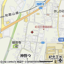 和歌山県橋本市神野々周辺の地図