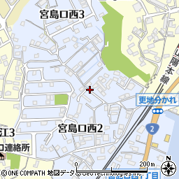 宮島口西3-2-7前駐車場周辺の地図