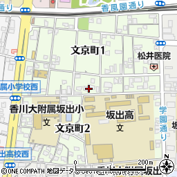 香川県坂出市文京町周辺の地図