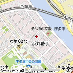 香川県宇多津町（綾歌郡）浜九番丁周辺の地図