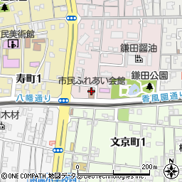 坂出市役所　市民ふれあい会館周辺の地図