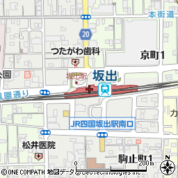 坂出市役所　高校生のための多目的スペースかもめの広場周辺の地図