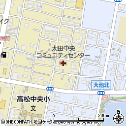 高松市役所市民政策局　コミュニティ推進課・太田中央コミュニティセンター周辺の地図