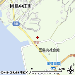 広島県尾道市因島中庄町2318-2周辺の地図