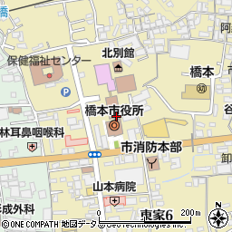 橋本市役所周辺の地図