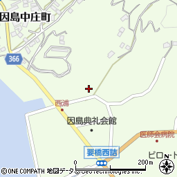 広島県尾道市因島中庄町2321-1周辺の地図