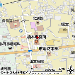 橋本市役所　市民課・戸籍係周辺の地図