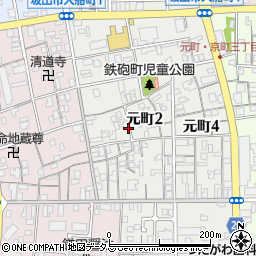 香川県坂出市元町2丁目周辺の地図