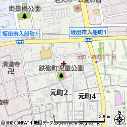 香川県坂出市元町3丁目周辺の地図