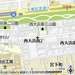 香川県坂出市西大浜南周辺の地図