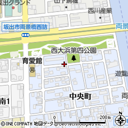 香川県坂出市中央町周辺の地図