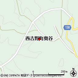 奈良県五條市西吉野町奥谷周辺の地図