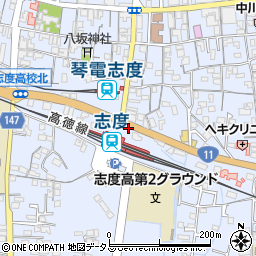 JR志度駅周辺の地図