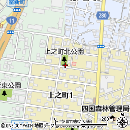 上之町北公園トイレ周辺の地図