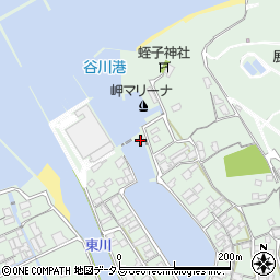 谷川水門管理棟周辺の地図