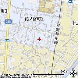 四国電力花の宮寮周辺の地図