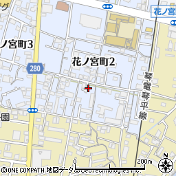 香川県高松市花ノ宮町2丁目周辺の地図