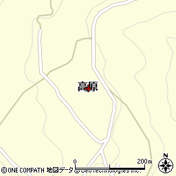 奈良県吉野郡川上村高原周辺の地図