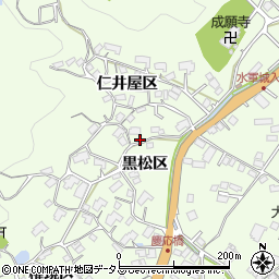 広島県尾道市因島中庄町黒松区周辺の地図