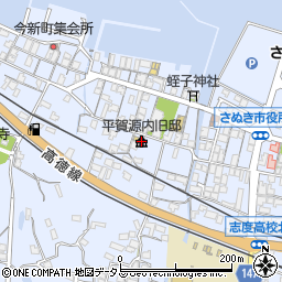 平賀源内旧邸周辺の地図