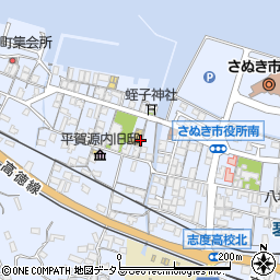 香川県さぬき市志度周辺の地図