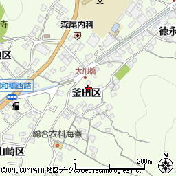 広島県尾道市因島中庄町釜田区222周辺の地図