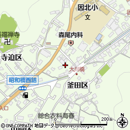 広島県尾道市因島中庄町釜田区3180周辺の地図