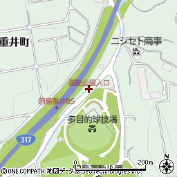 運動公園入口周辺の地図