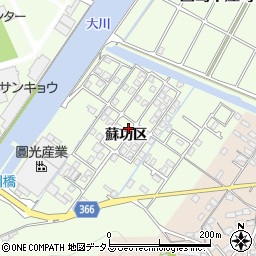 広島県尾道市因島中庄町（蘇功区）周辺の地図