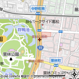 栗林公園前周辺の地図