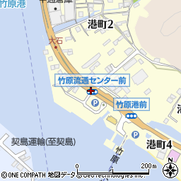 竹原流通センター前周辺の地図