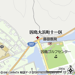 広島県尾道市因島大浜町十一区周辺の地図
