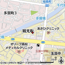 香川県高松市観光町543-12周辺の地図