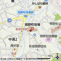 熊野町　職員労働組合周辺の地図